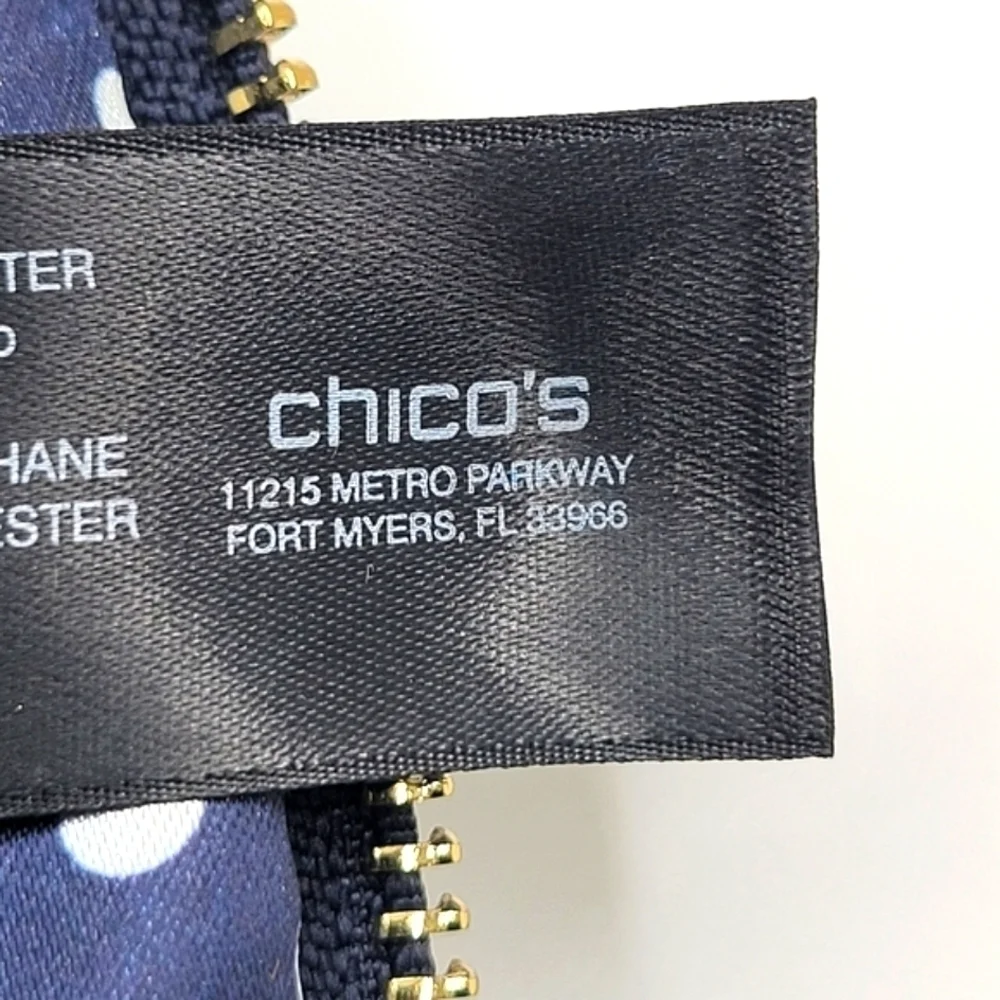 Chicos Medium Nautical Tassel Blue Rope Design Cosmetic Makeup Bag